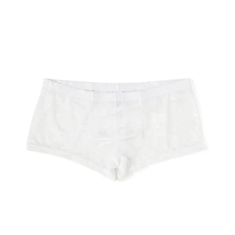Sexy Mens Boxers Shorts Mesh Man Underwear Lingerie Trunk Transparent Mesh See Through Lace Underpants