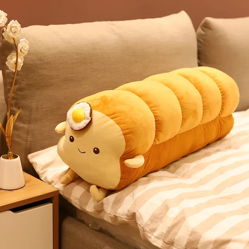 Almohada de felpa con forma de huevo frito de 25/35cm, almohada de pan tostado, peluche de comida marrón quemada sonriente, cojín de apoyo para la espalda, decoración, regalo tranquilizador