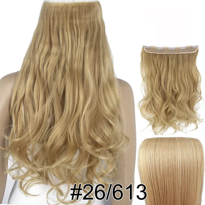 Synthetic Fiber Heat Resistant Wavy 5 Clips on Clip in hair Extensions 5002