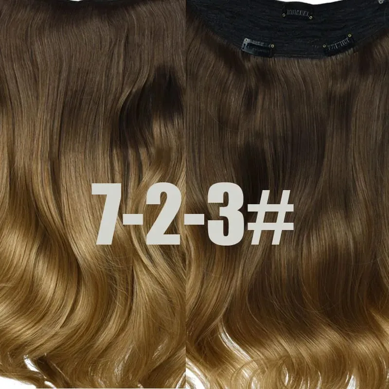 Silike 180g Fish Line Synthetic Wavy Clips in One Piece Hair Extensions 24 inch 17 Colors Heat Resistant Hair Extension