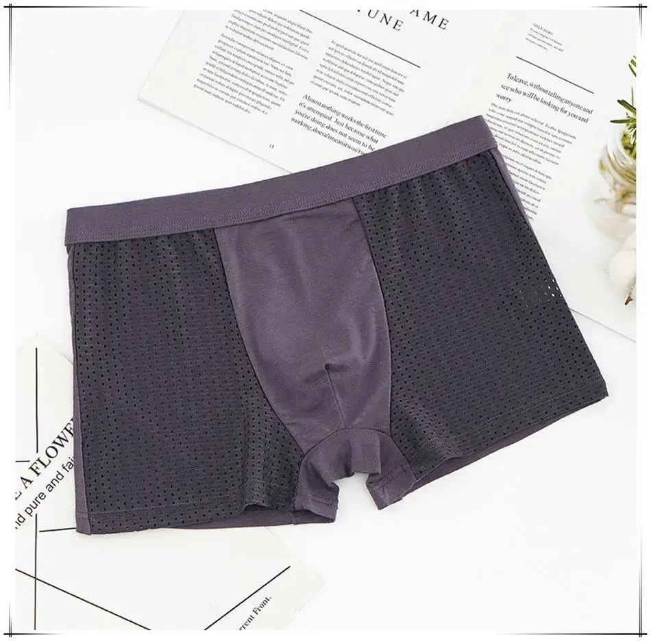 8pcs/Lot Underwear Boxer shorts male underpants men's mesh summer man sexy hot pouch panties large sizes 5xl 6xl 7xl 8xl trunks — image 12