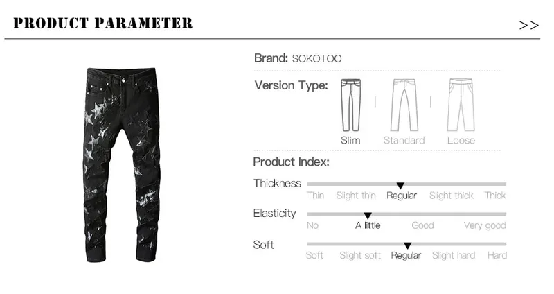 Panlalaking Leather Stars Patch Jeans Black Stretch Denim Pencil Pants Slim Skinny Patchwork Pantalon — image 8