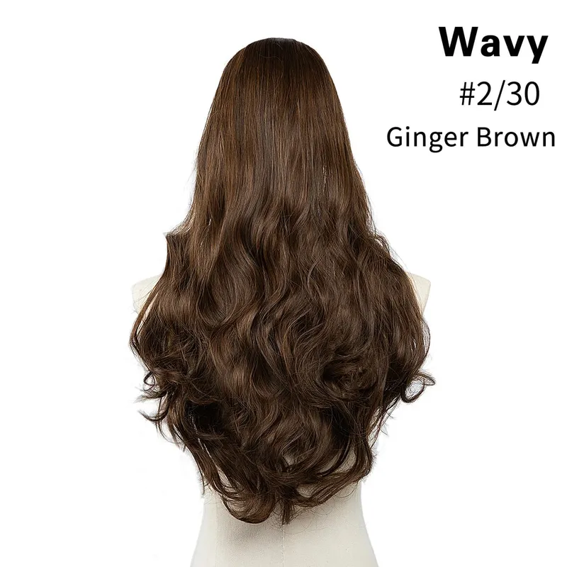 Sintético 24 "20" 16 "grampo na extensão do cabelo u parte cabelo natural em linha reta longo loiro preto falso pedaço de cabelo