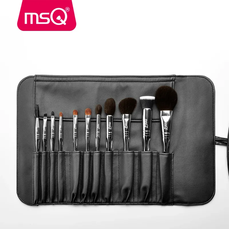 MSQ 새로운 프로페셔널 11pcs 파우더 메이크업 브러쉬 세트 클래식 아이 섀도우 립 파운데이션 메이크업 브러쉬 염소/말 머리 PVC 손잡이