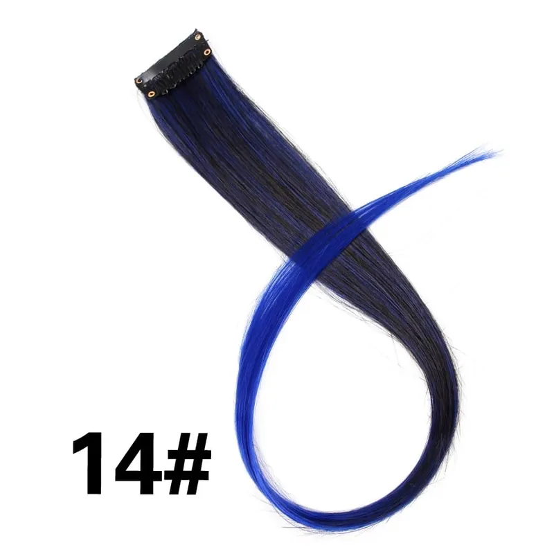 Alileader Clip On Hair Extension 57Color Ombre Straight Hair Extension Clip בחתיכות שיער בטמפרטורה גבוהה פייבר חתיכות שיער