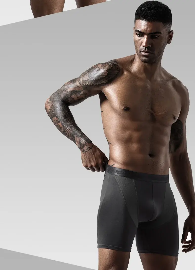 Mens Underwear Modal Boxers Shorts Homme Panties Man U Convex Pouch Middle Long Leg Underpants Lalaki Cueca calzoncillo Malaking Sukat