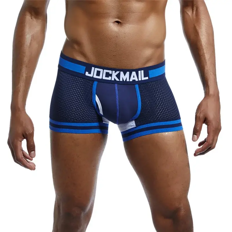Malha de algodão roupa interior masculina moda cintura baixa briefs shorts esportes casuais boxer troncos — image 15