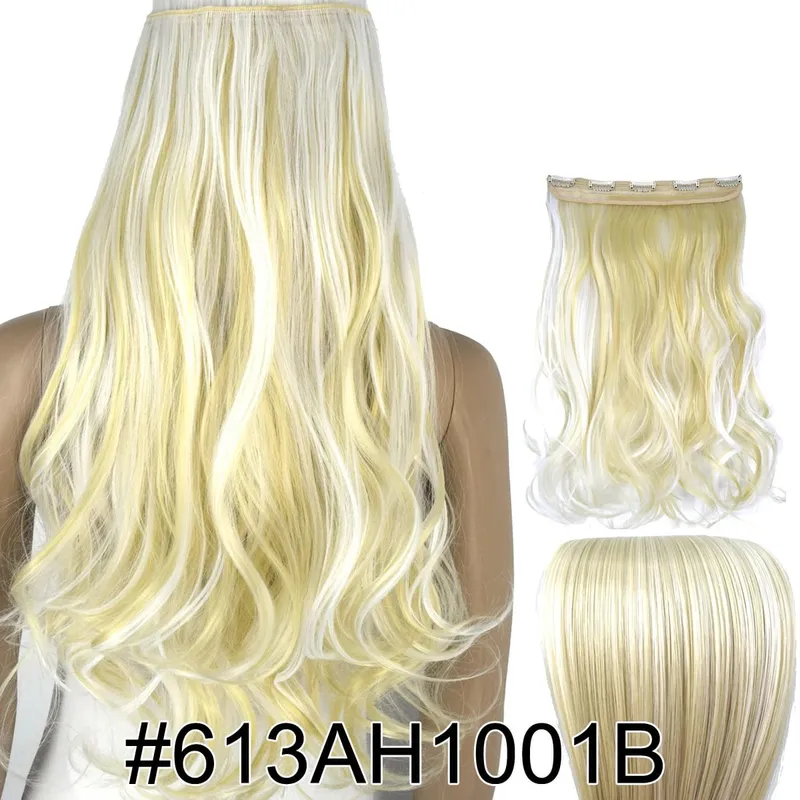 Synthetic Fiber Heat Resistant Wavy 5 Clips on Clip in hair Extensions 5002