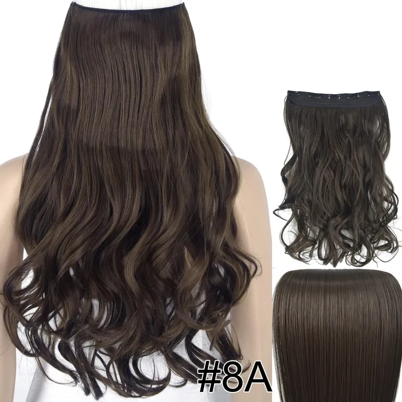 Synthetic Fiber Heat Resistant Wavy 5 Clips on Clip in hair Extensions 5002