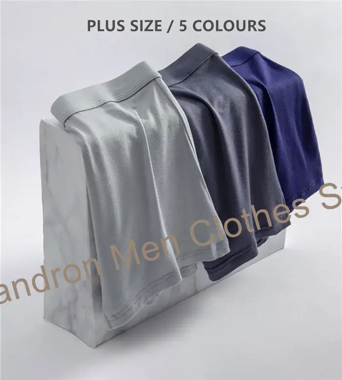 Boxers macios de fibra de bambu homem 140kg plus size 8xl 7xl 6xl boxershorts masculinos cuecas de grandes dimensões respirável calcinha sólida