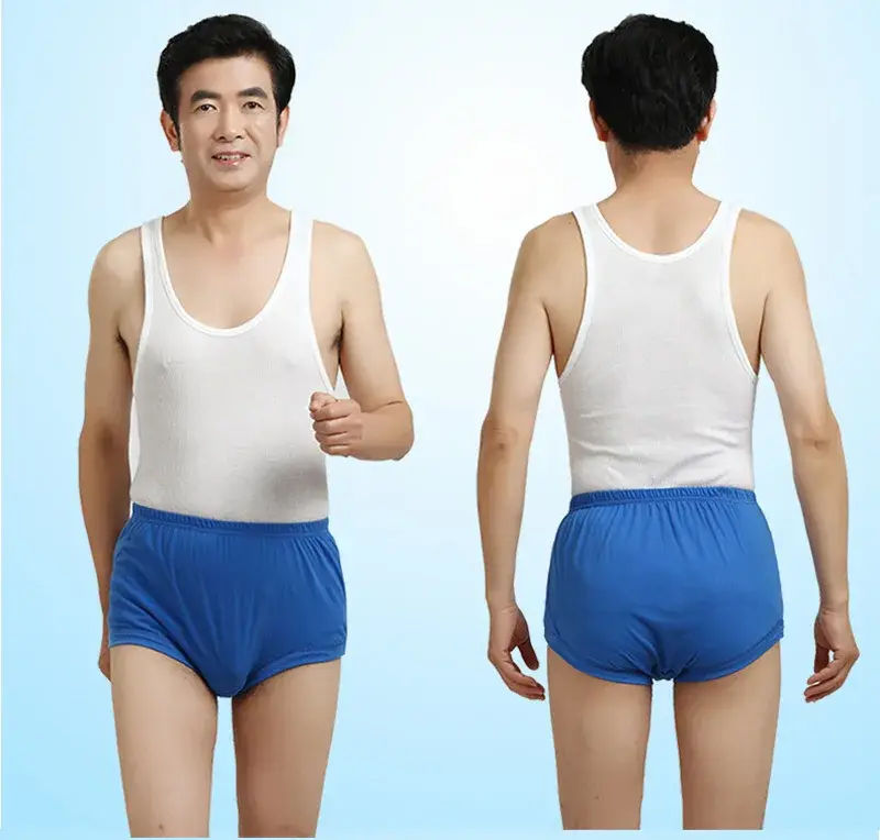 Men Briefs High Waist 100%Cotton Men Underwear Plus Size Cueca Masculina Soft Underpants Breathable Panties L-4XL For Daddy