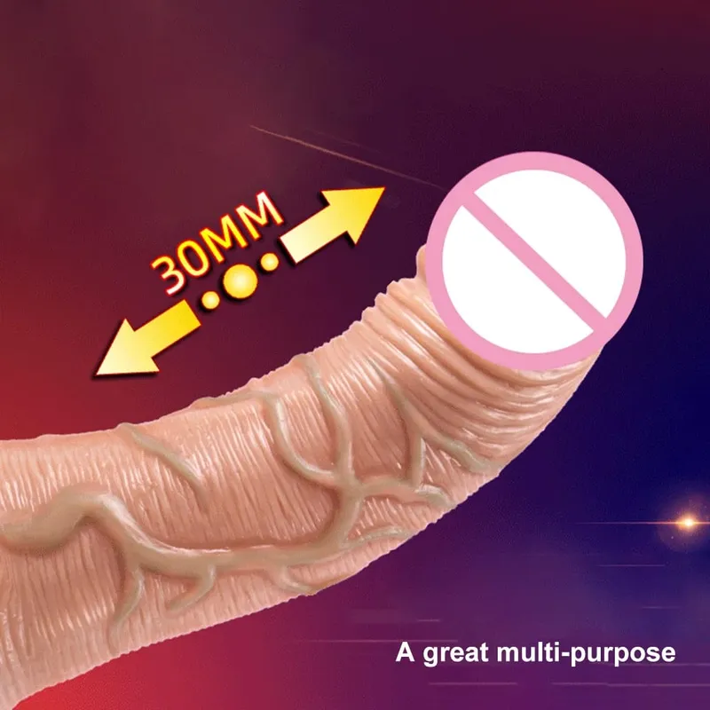Vibração telescópica empurrando vibrador realista masturbação feminina com ventosa aquecimento pênis controle remoto pau para mulher