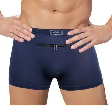 Dropship Pakaian Dalam Anti Maling Pria Celana Dalam Boxer Empat Kuartal Saku Besar Anti Maling, Celana Dalam Ritsleting Tunggal