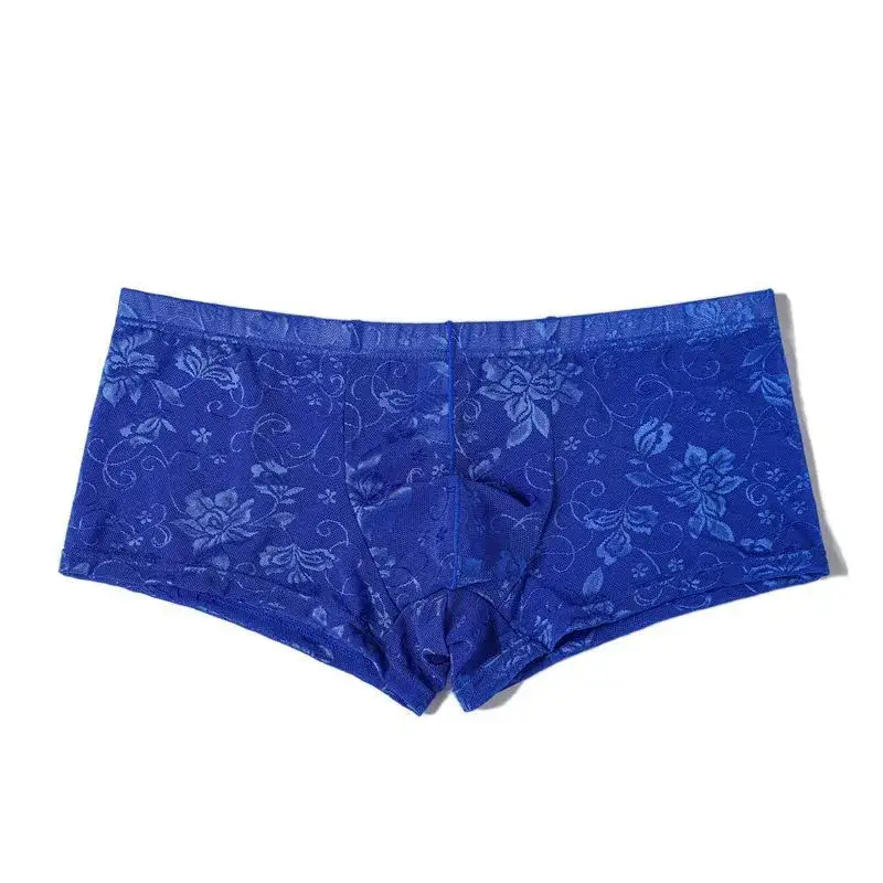 Sexy Mens Boxers Shorts Mesh Man Underwear Lingerie Trunk Transparent Mesh See Through Lace Underpants