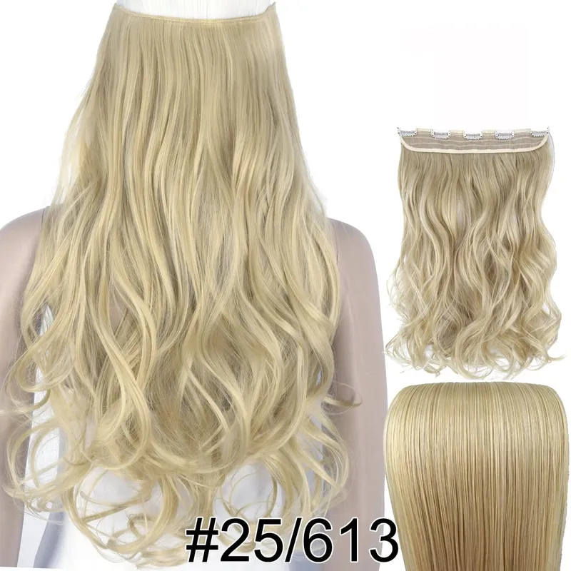 Synthetic Fiber Heat Resistant Wavy 5 Clips on Clip in hair Extensions 5002