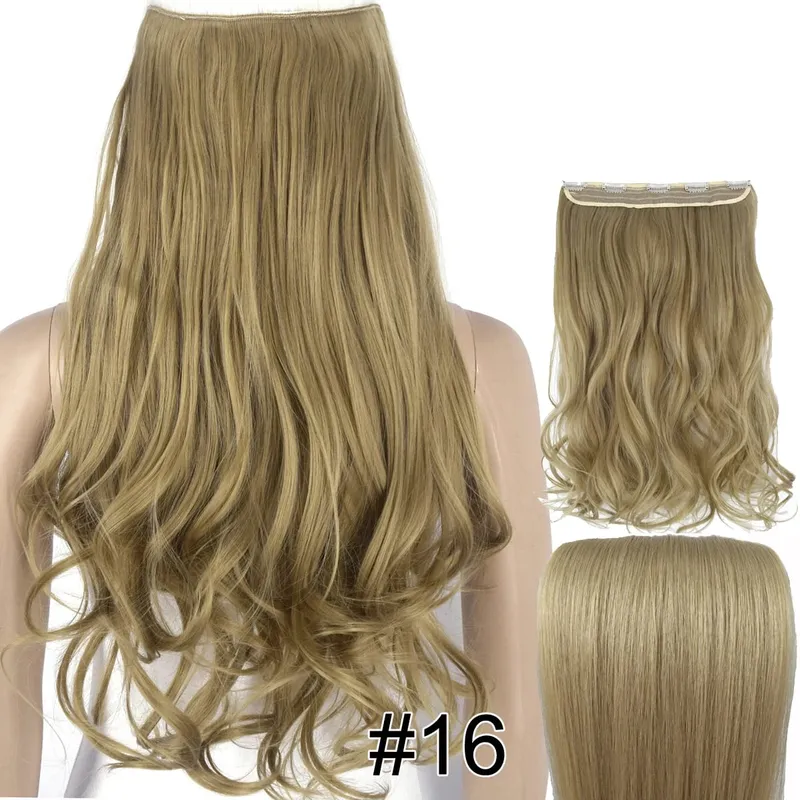 Synthetic Fiber Heat Resistant Wavy 5 Clips on Clip in hair Extensions 5002