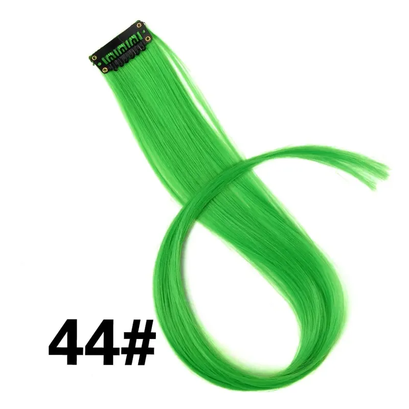 Alileader Clip On Hair Extension 57Color Ombre Straight Hair Extension Clip בחתיכות שיער בטמפרטורה גבוהה פייבר חתיכות שיער