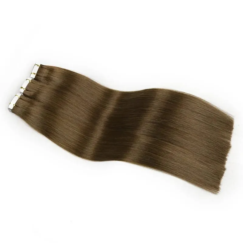 Toysww Russian Tape In Virgin Remy Hair Extensions From One Donor Cuticle Intact Adhesive Premium Tape in Virgin Hair 50g 100g