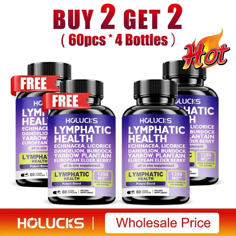 Lymphatic Capsules 1300mg Supplement Support Aids Lipedema Hormone Balance Natural Detox for Clear Skin & Vitality