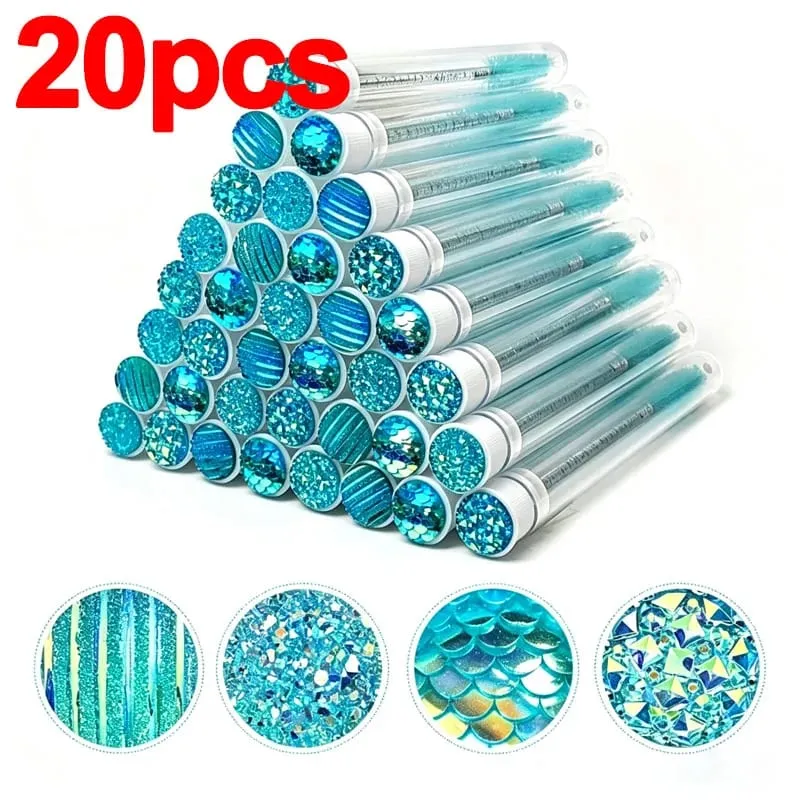 New 20/40pcs Disposable Eyelash Brush Tube Mascara Wands Tubes Dust-proof Lash Spoolies Storage Makeup Tool HZS36