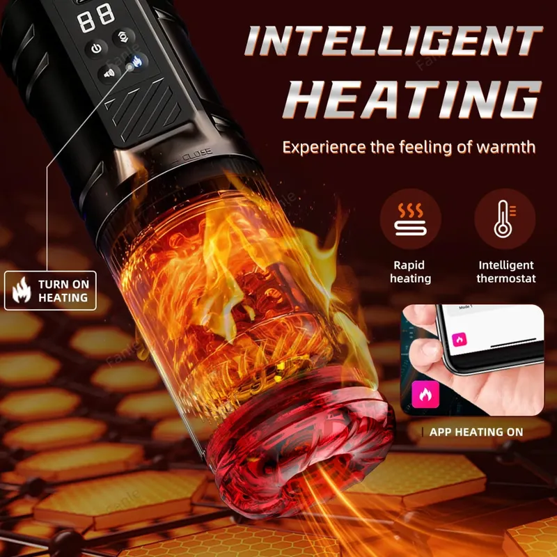 Automatic Heated Telescopic Sucking Masturbator Cup Blowjob Pocket Thrusting Rotating Masturbation Sex Toys for Adult Men