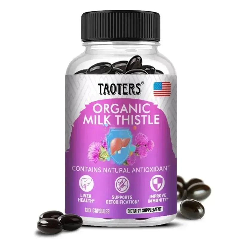 6X Organic Milk Thistle Extract Capsules Help Liver Detox & Cleanse Liver Antioxidant Detox Overall Health