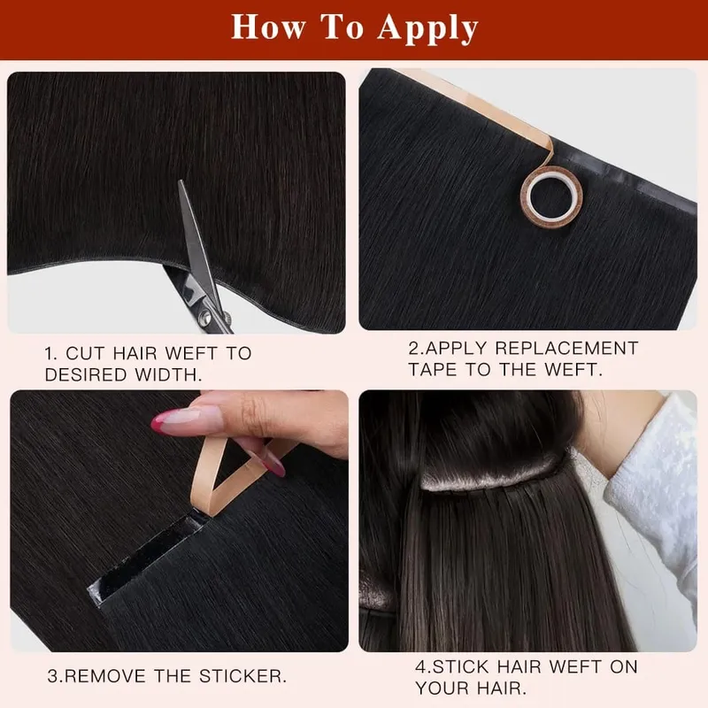 Tape In Weft Hair Extensions Human Hair 50g Injected PU Long Weft Tape In Hair Extensions Real Human Hair Seamless Tape ins Weft