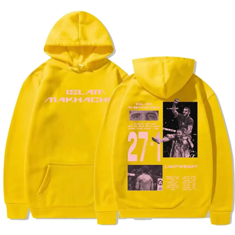 Limited Islam Makhachev Vintage Graphic Hoodies Men's Harajuku Fashion Classic Sweatshirts Casual Fleece Long Sleeve Pullovers