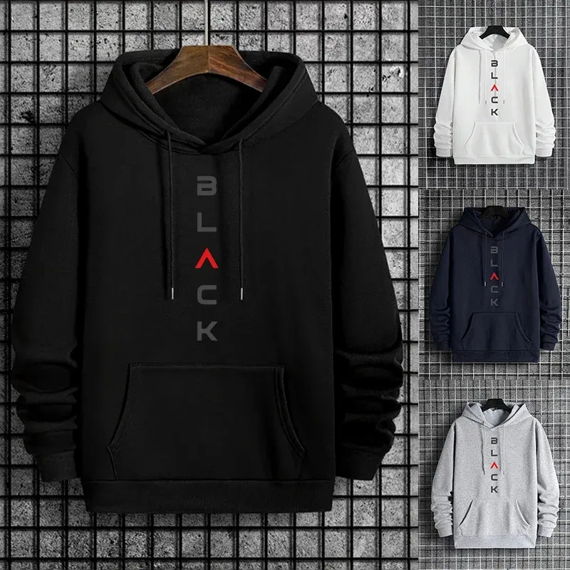 Preto carta impressão hoodies para o homem outono inverno venda quente de alta qualidade moletom com capuz casa ao ar livre casual esporte quente pulôver