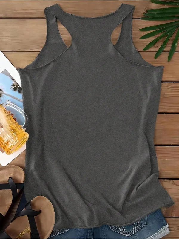 Ladies' Skeleton Print I-Back Vest A Summer Casual and Personalized Sleeveless Top in a Popular Style Perfect for Daily Wear