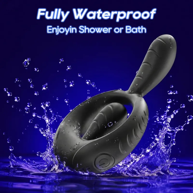 Vibrating Cock Ring Vibrator 10 Modes Tapping Flapping Penis Ring Clitoral Stimulator Delay Ejaculation Sex Toy for Men Women