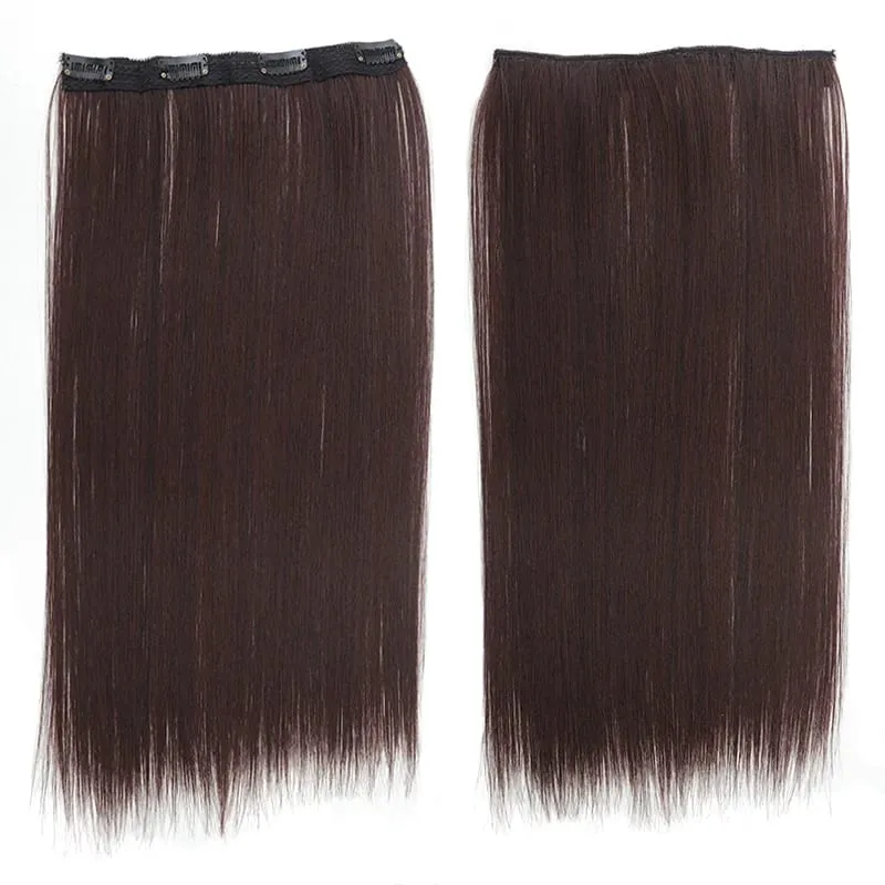 One piece hanging ear dyed synthetic wig piece for women highlighted color hair extensions