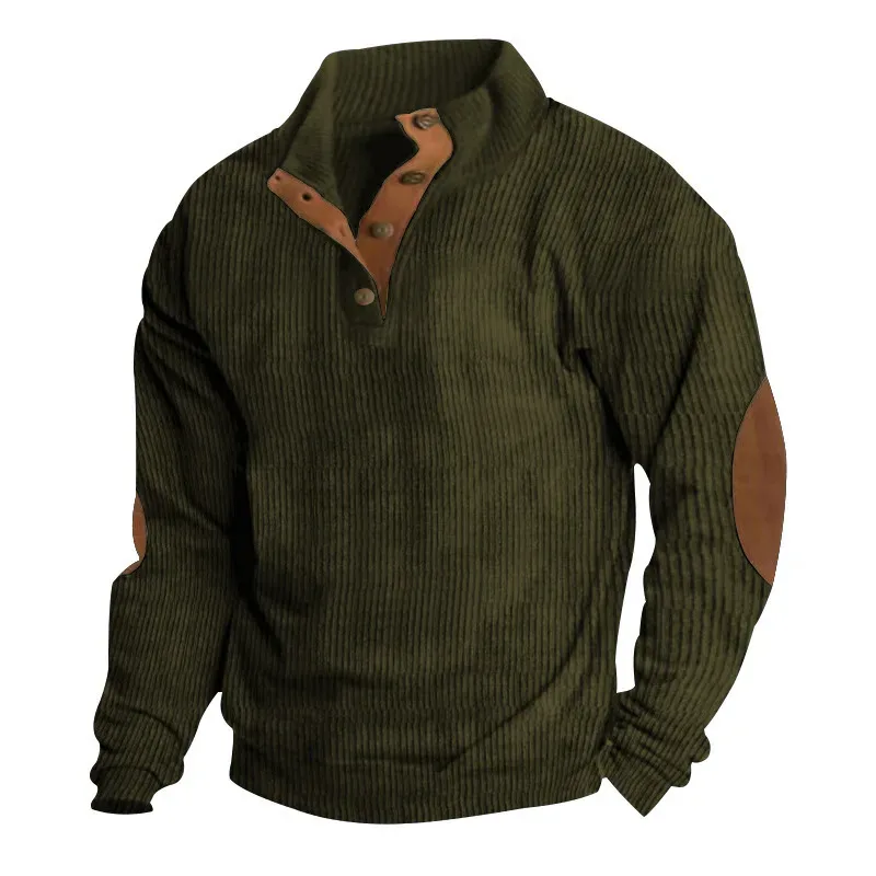 2026 Autumn Winter New Men Corduroy Stand Collar Long Sleeve Jacket Outdoor Casual Sweatshirts