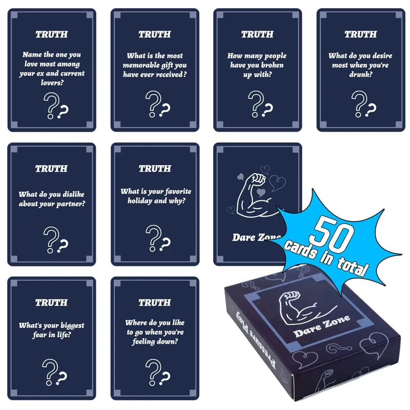 50Pcs Party Game Cards for Adults Group Icebreaker Questions Cards Friends Party Gathering Team Building Interactive Game Props