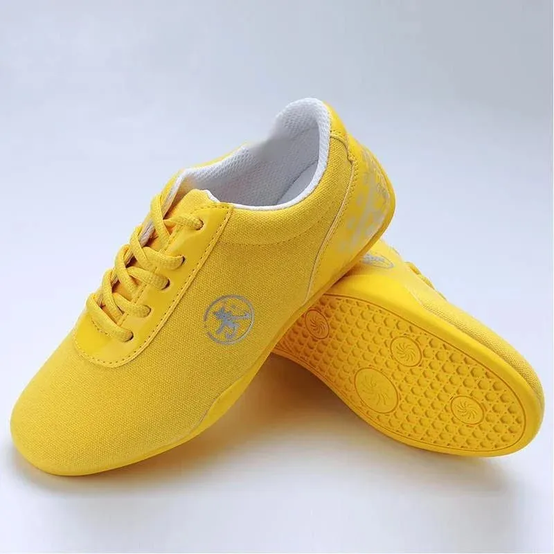 Men Women Sport Martial Arts Kung Fu Shoes Lace Up Man Canvas Tai Chi Sneakers White Black Blue Ladies Wushu Sneakers Rubber