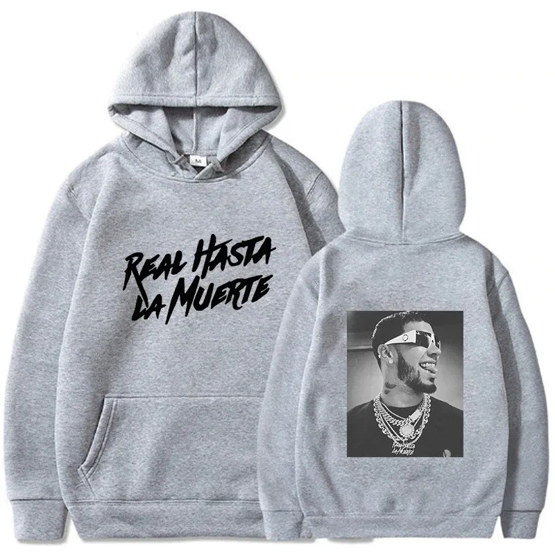 Anuel AA Gedruckt Hoodies Sweatshirt Mantel Real Hasta La Muerte lässige Trainingsanzug Kostüm Männer Frauen Kleidung Anime Pullover Hoodie
