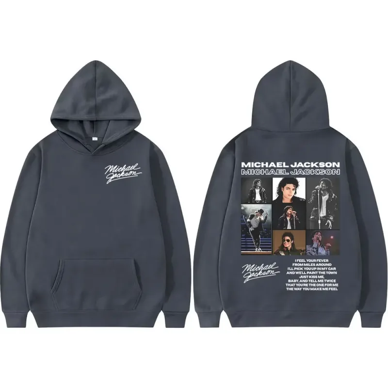 King of Pop Michael Jackson Tour Retro Hoodies Men's Clothing Harajuku Hip Hop Style Sweatshirts Casual Cozy Oversized Pullovers