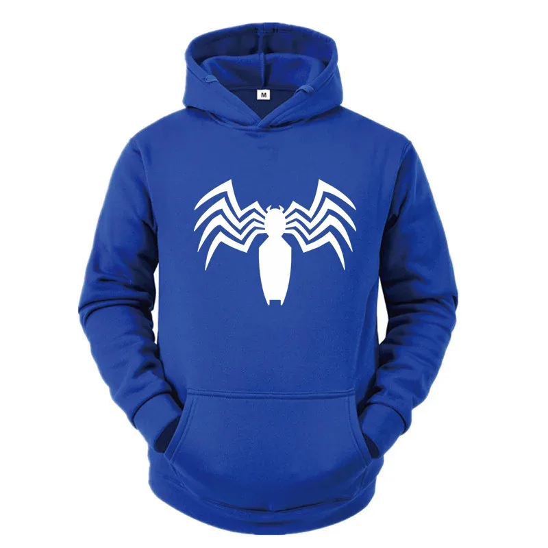 2026 Autumn and Winter New Men's Hoodie Street Fashion Spider Print Sportswear Women's Fleece Casual Fun Hoodie Men's Wear