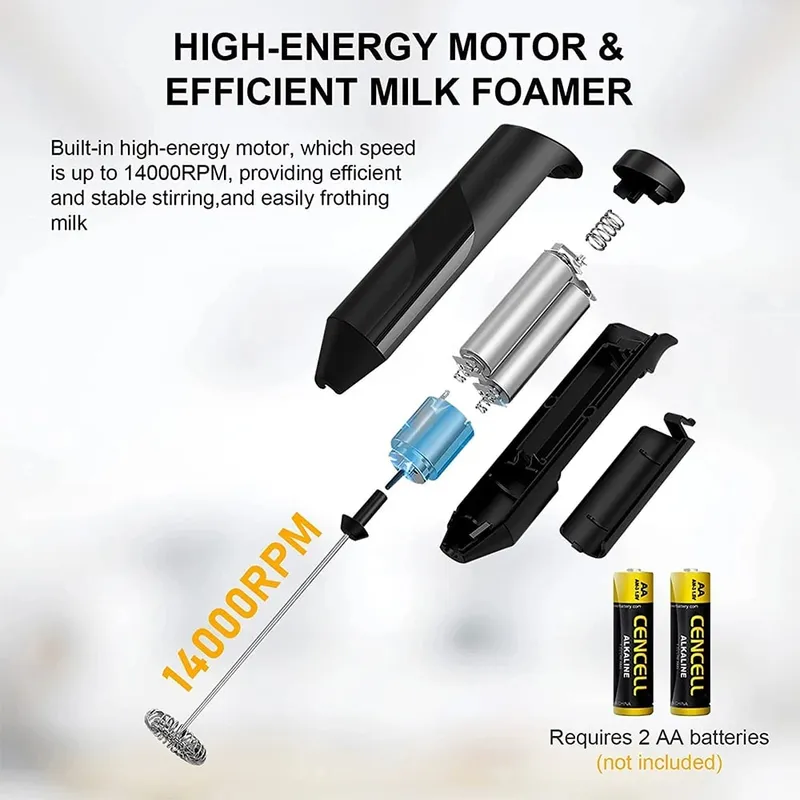 Electric Milk Frother Coffee Maker Handheld Whisk Beater Foam Maker Drink Mixer With Stand Kitchen Milk Coffee Egg Stirring Tool