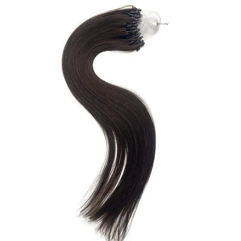 Remy Human Hair Extensions 14-24 Inch Micro Loop Ring Attachment Micro Bead Natural Looking DIY Hair Extension — image 12