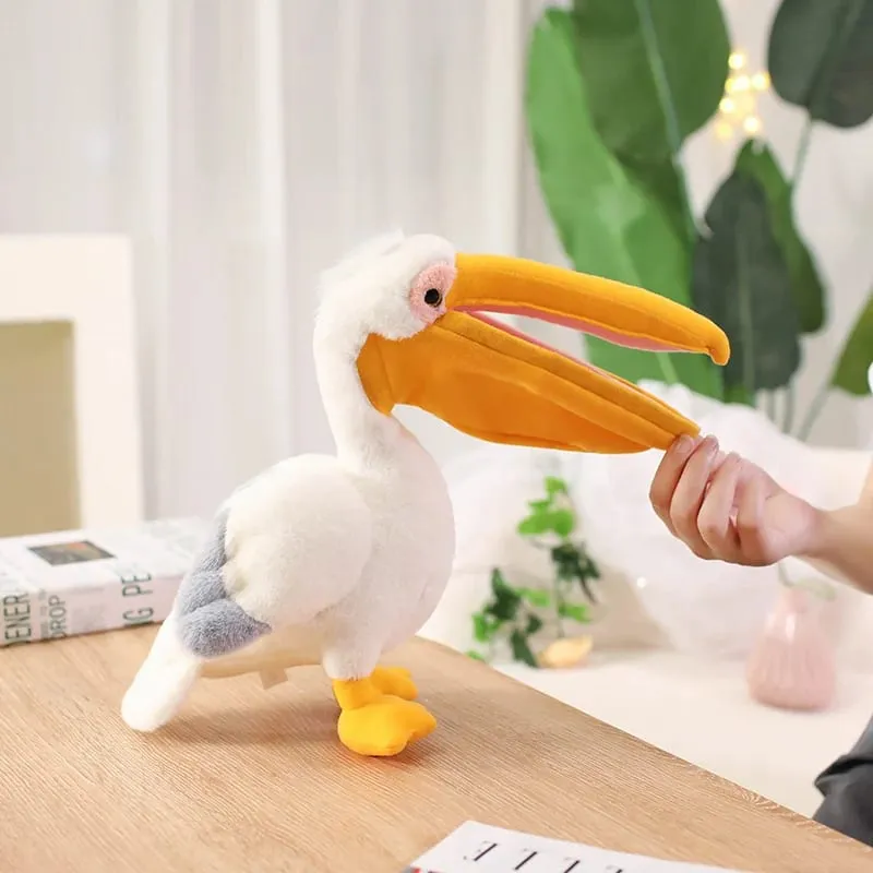 Realistic Plush Waterfowl Toy Red Flamingo White Pelican Plushies Soft Doll Cute Stuffed Animal For Girl Boy Pretty Home Decor — image 6