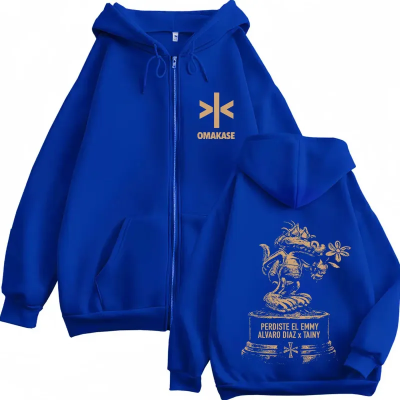 Alvaro Diaz Omakase Album 2026 Tour Merch Zipper Hoodie Men Women Hip-hop Sweatshirts Long Sleeves Loose Harajuku Zip Up Jacket