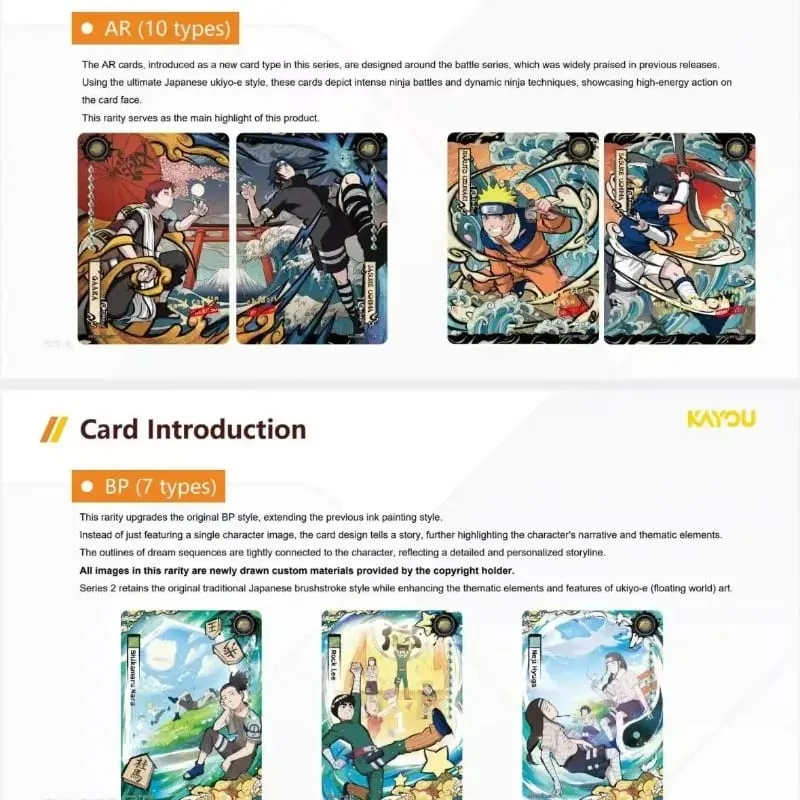 Genuine Naruto English Version Sreies2 T2W9 T4W6 Booster Box Anime TCG Rare CR Ninja World Collection Cards Kids Toy Gift
