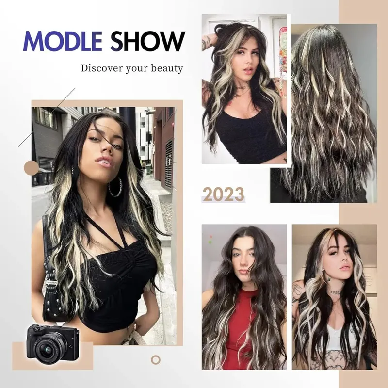 1Pc Ombre Color Clip In Hair Extension Heat Resistant Synthetic Hair Piece Colored Braids Hair Extensions Women Party Cosplay