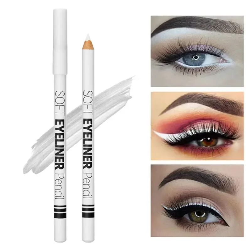 Mat Beyaz Ahşap Eyeliner Göz Farı Kalemi Su Geçirmez ve Bulaşmaya Dayanıklı Yeni Başlayanlar İçin Kullanımı Kolay Tüm Cilt Tiplerine Uygun