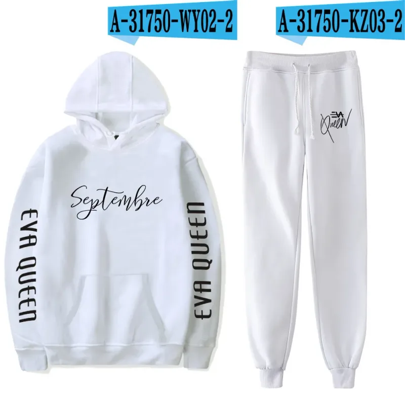 Hip Hop Comfortabel Eva Queen Print Sweatshirt Joggingbroek Pak Hoodies + Broek Pak Jongens/Meisjes 2 Delige Set Kleding