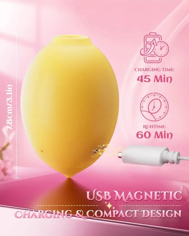 Lemon Vibrator Sucking Vibrator Clitoral Stimulator with 10 Sucking Modes Silicone Clitoral Sucker Womens Couples Sex Toy 18+