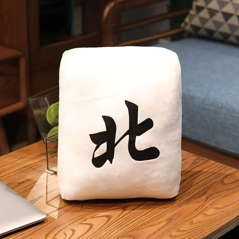 ใหม่ 1 PC Creative Mahjong หมอนจีน Plush ของเล่นรถเก้าอี้พนักพิง Mahjong ลูกเต๋าตลก Nap หมอนโซฟา Home Decor ของขวัญ