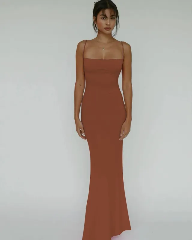 Hugcitar Summer Solid Sleeveless Backless Elegant Sexy Bodycon Y2K Maxi Prom Dress Women Clothes Birthday Party Casual Y2K