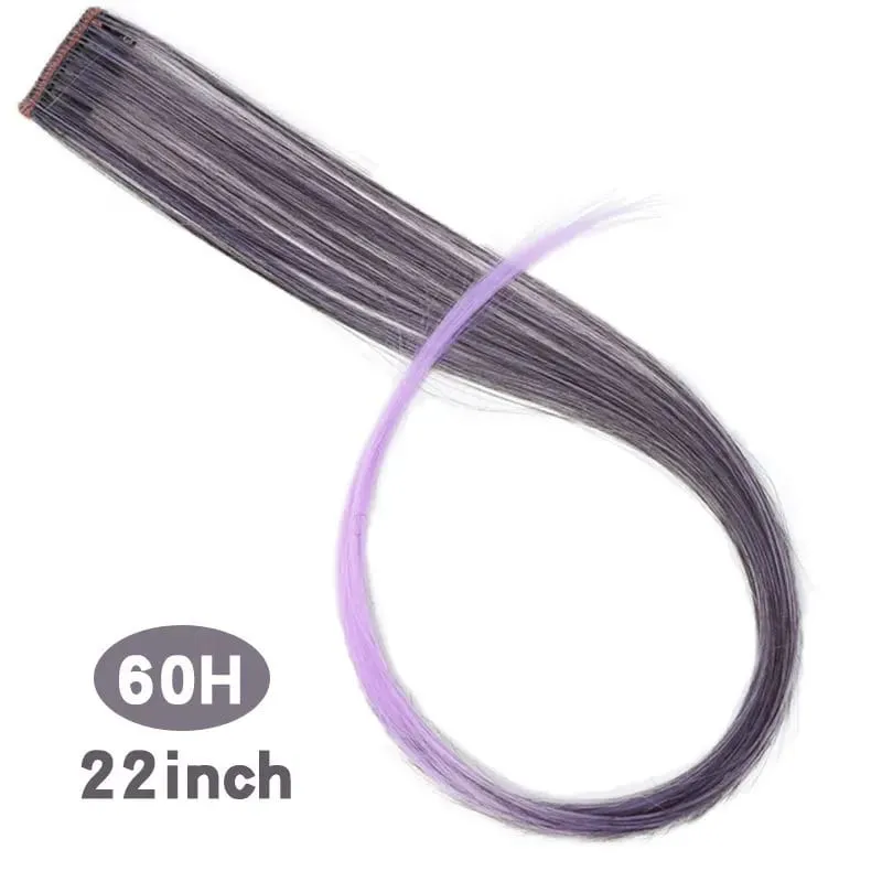 Fashion Color Hair Pieces Hanging Ear Dye Hair Extensions Color Strips One Clip Long Hair Extensions for Woman Daily Use
